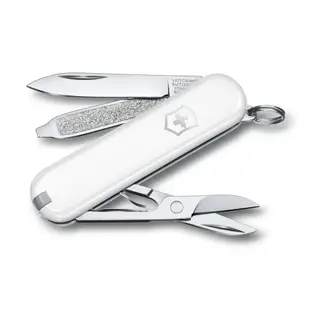 【VICTORINOX 瑞士維氏】Falling Snow 經典7用瑞士刀款 58mm/白色(0.6223.7G)