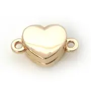Rose Gold Plated Sterling Silver Smooth Shiny Heart Clasp-Magnetic Clasp Set