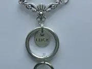 EVIL EYE PROTECTION LUCK CHARM BLACK CRYSTAL BEADS LANYARD ID BADGE HOLDER