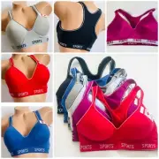 Women's Premium Pack of 6 Supportive Molded Cup Sports Bra RacerBack 40C