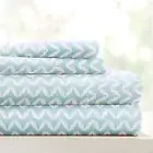 Linen Market 4 Piece King Bedding Sheet Set (Light Blue Chevron) - Sleep Bett...
