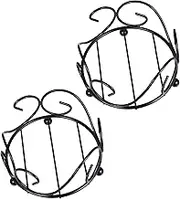 SWOOMEY 2PCS Wrought Iron Coaster Holder Insulated Mat Storage Rack for Decorative Table Organization and Stylish Design Housewarming Present