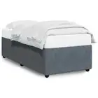 Bed Frame Dark Grey 90x190cm Velvet Modern Minimalist Box Mattress Base Platform