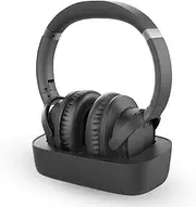 Avantree Ensemble - Wireless Headphones for TV Watching w/Bluetooth Transmitter & Charging Dock (Digital Optical AUX RCA), Over Ear Headset for Seniors, 35 Hrs Audio Playtime, Plug n Play, No Delay