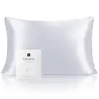 Vegan Silk Satin Pillowcase for Hair and Skin, Standard Queen King Pillow wit...