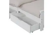 2 x Wooden Bed Frame Storage Trundle Drawers-White