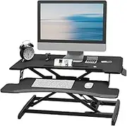 Standing Desk Converter Height Adjustable, with Removable Keyboard Tray, Stand up Desk Riser for Home Office Standing or Sitting,Dual Monitor Lift Computer Workstation