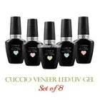 CUCCIO Veneer SET OF 8 Gel Colors Soak Off LED UV Nail Kit Lot 13 mL/0.43 oz