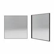 Forme 750mm Black Square Framed Mirror