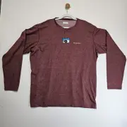 Columbia Henley Shirt Men Size XXL Heathered Red Long Sleeve Pullover Outdoor