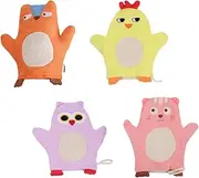 minkissy 4pcs Bath Towel Soft Body Scrubber Hooded Towel Bath Body Body Scrubber Glove Portable Wipe Dispenser Swaddle Poncho Towel Seat Cotton Colorful