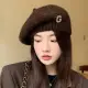 【Acorn 橡果】韓系針織貝蕾帽畫家帽南瓜帽遮陽帽毛帽1743(咖啡)