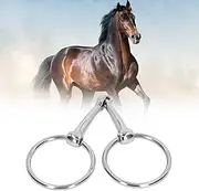 Topyond Horse Mouth Bit Stainless Steel Loose Ring 125mm Anti Biting Snaffle with Round Ring Eggbutt Design Ideal Horse Bridle Accessory for Western Riding