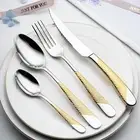 32 Piece Gold Silverware Set for 8,18/10 Stainless Steel Flatware Set,Mirror ...