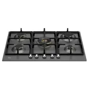 BERTAZZONI Heritage 750mm 5 Gas Cooktop - Matt Black Enamel P755CHERNE