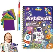 Fun Foil for Kids | Coloring Cards Foil Craft Cute Stickers | Card Making Set, Coloring Book Astronaut, Educational Toys Travel Toys, Kids Art Activities