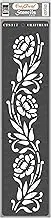 CrafTreat Floral Border Stencils for Painting on Canvas, Wallart, Home Decor and Scrapbook - Rangoli Stencil - 3"X12" Aesthetic Room Decor Stencils - Reusable Wall Decor Stencil Arts & Crafts Supplies