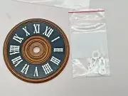 NOS Cuckoo Clock Wood Dial 3 1/2” Dia Roman Numerals with Hands (CM74-9604)