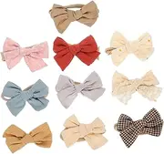 [TOVINANNA] Infant Hair Bows Headband Set Girls Hairband Newborn Bowknot Headwear Elastic Cotton Hair Accessories