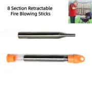 AU Outdoor Fire Starter Stainless Steel Retractable Fire Blow Stick Camping Gear