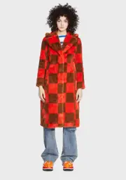 [Girlfriend Material] Checkerboard Kai Faux Fur Coat