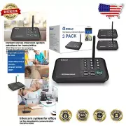 Expandable 5280 Ft Wireless Intercoms with Monitor Function - Ideal for Offices