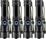 Flashlights High Lumens Rechargeable, 4Pack Rechargeable Flashlights, Super Brig