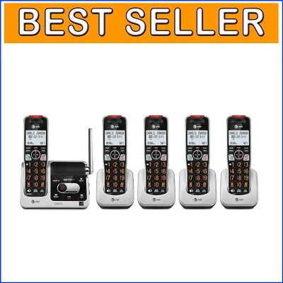 5-Handset DECT 6.0 Cordless Phone with Call Blocking & Digital Answering Machine