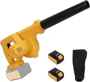 Makamsui Electric Leaf Blower Cordless with 21V 2 Batteries and Charger, Lightweight Handheld Powerful Battery Powered Leaf Blowers for Lawn Care, Yard, Blowing Leaves, Dust, Snow Yellow