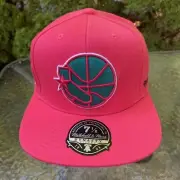 Golden State Warriors Mitchell & Ness NBA Fitted Hat Pink Size 7 1/2