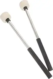 Levemolo Percussion Drumsticks Set 2pcs Felt Drum Mallets Stainless Steel Handles for Band Practice