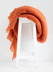 Masterweave Windermere Mohair Throw Rug Blanket -Terracotta