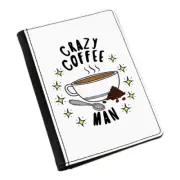 Crazy Coffee Man Stars Passport Holder Cover Case Dad Boyfriend Addict