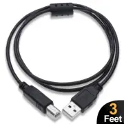 Built-in Ferrite Core Scanner Cord 1x3FT Type A to B Male USB 2.0 Printer Cable
