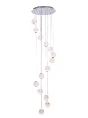 Callea 14 Light LED Drop Pendant in Chrome with Clear Crystal-Look Acrylic
