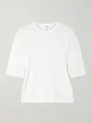 [FRAME] FRAME - Ribbed Stretch-modal T-shirt - White - x small x small White