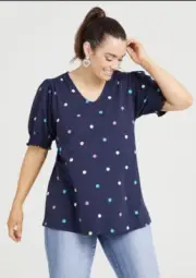 Taking Shape Shirred Spot Top S