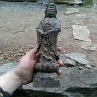 在飛比找蝦皮購物優惠-越南沉香實木雕刻一件式觀音菩薩佛像觀音擺件龍頭奶奶門口浮雕鄉