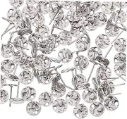 VALICLUD 100pcs Round Piece Ear Studs Gold Plated Earrings Ear Rings Hoops Earring Display Pin Tacks Hoop Earrings for Men Helix Hoop Nose Ring of The Lid Earring Pin Backs Stainless Steel