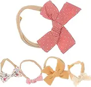 [BESTonZON] 5pcs Cute Girls Bow Headbands Elastic Hair Bands for Toddlers Accessories Versatile Colors for Stylish Outfits for Newborns and Boy Girl