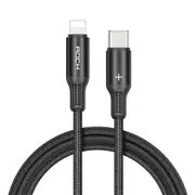 R2 3A Type-C / Usb-C To 8 Pin Pd Metal Braided Fast Charging Data Cable Length: 1M(Black)