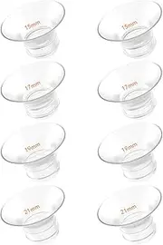 FRUSSONIA Flange Inserts - 8 Pack (15/17/19/21mm) - Compatible with Momcozy M5/M6/S12 Pro/S9 Pro/V1/V2,Spectra,Medela,Elvie,Lansinoh,24mm Breast Pump Replacement Pump Parts - BPA Free Silicone