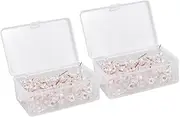 DOITOOL 200Pcs Rose Gold Push Pins for Maps Office School Thumbtack with Blunted Tip for Safe Use Decorative Wall Nails for Home DIY Projects