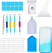 Gem Art Tools - Multipurpose Rhinestone Picture Kit,Gem Art Set with Pouches, Tweezer, Gradient Color Crafting Supplies