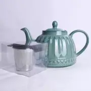Mode Green Ceramic Stoneware Teapot with Stainless Steel Infuser