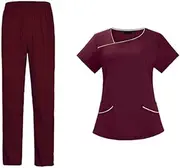 [Frediuo] Women Uniform Scrub Set,Nursing Workwear,Nurses Day Gift,Washable Top and Pant,Nursing Uniforms Set,for Pet Grooming,Women