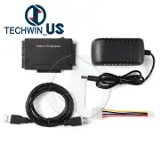 USB 3.0 to 2.5" 3.5" 5.25 IDE SATA Hard Drive HDD SDD Converter Adapter w/ Cable