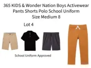 365 KIDS & Wonder Nation Boys Activewear Pants Shorts Polo School Uniform Sz M 8