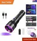 30W UV Flashlight Black Light,365nm USB Rechargeable Black Light Torch for Pe...