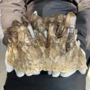 13.97LB Natural smoky Quartz Cluster Crystal Point vug mineral Specimen Healing